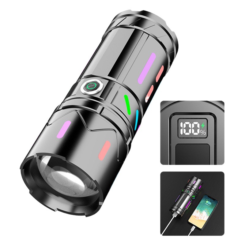 Cross-border fluorescent flashlight super bright long-range outdoor white laser flashlight charging high-power zoom laser
