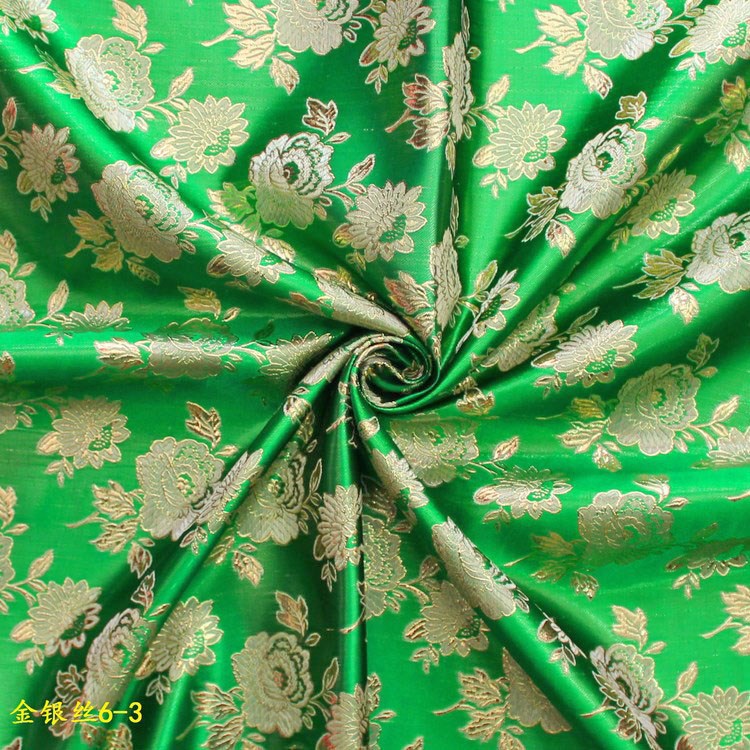 Picture of Wholesale Performance Clothing Hanfu Ancient Costume Fabric Gold Five-Color Rose Brocade Jacquard Fabric Gold and Silver Jacquard Fabric