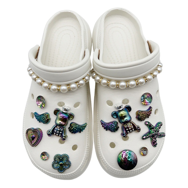 Cross-border Hole Shoes DIY Accessories Sesame Street Bleo Dog Series Violence Bear Cartoon Three-dimensional Shoe Flower Shoe Buckle Accessories