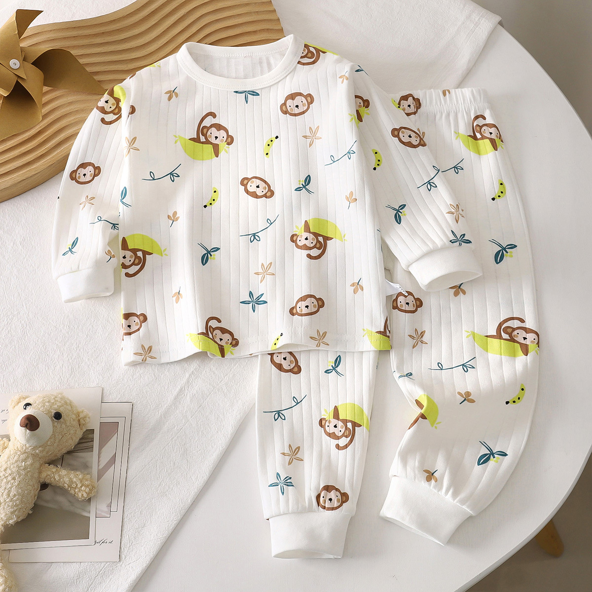 Picture of Children's Cotton Underwear Set, New Autumn Style, Baby Boys' Loungewear, Girls' Pajamas, Autumn Clothes and Pants, Children's Clothing