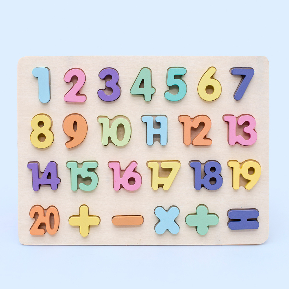 Picture of Macaron Building Blocks Number Alphabet Board Enlightenment Shape Cognitive Matching Board Baby Puzzle Puzzle Board Early Education Toys