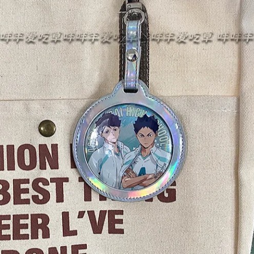 Picture of Barji protective cover pendant cartoon millet display outbound bag accessories PU round bag single badge storage bag