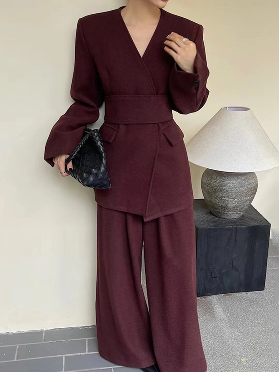European and American Fashion Suit for Women 2025 Autum New High-End Waist Slimming Look Suit Jacket and Pants Two-Piece Set