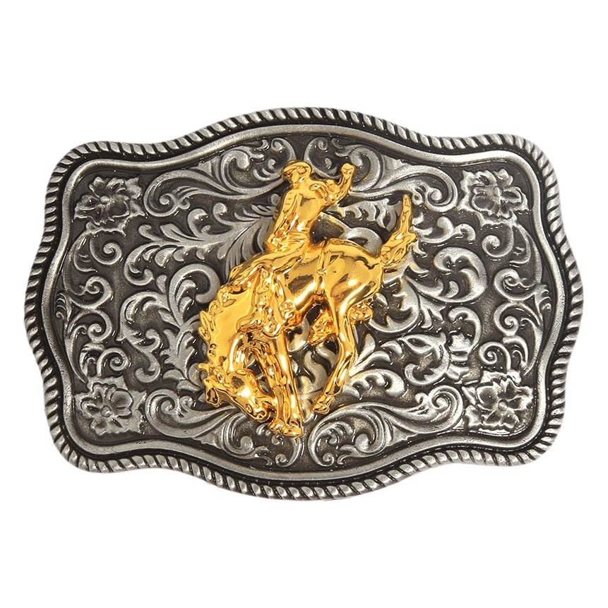 Cross-border European and American personality trend smooth buckle retro texture metal belt buckle embossed design belt accessories wholesale