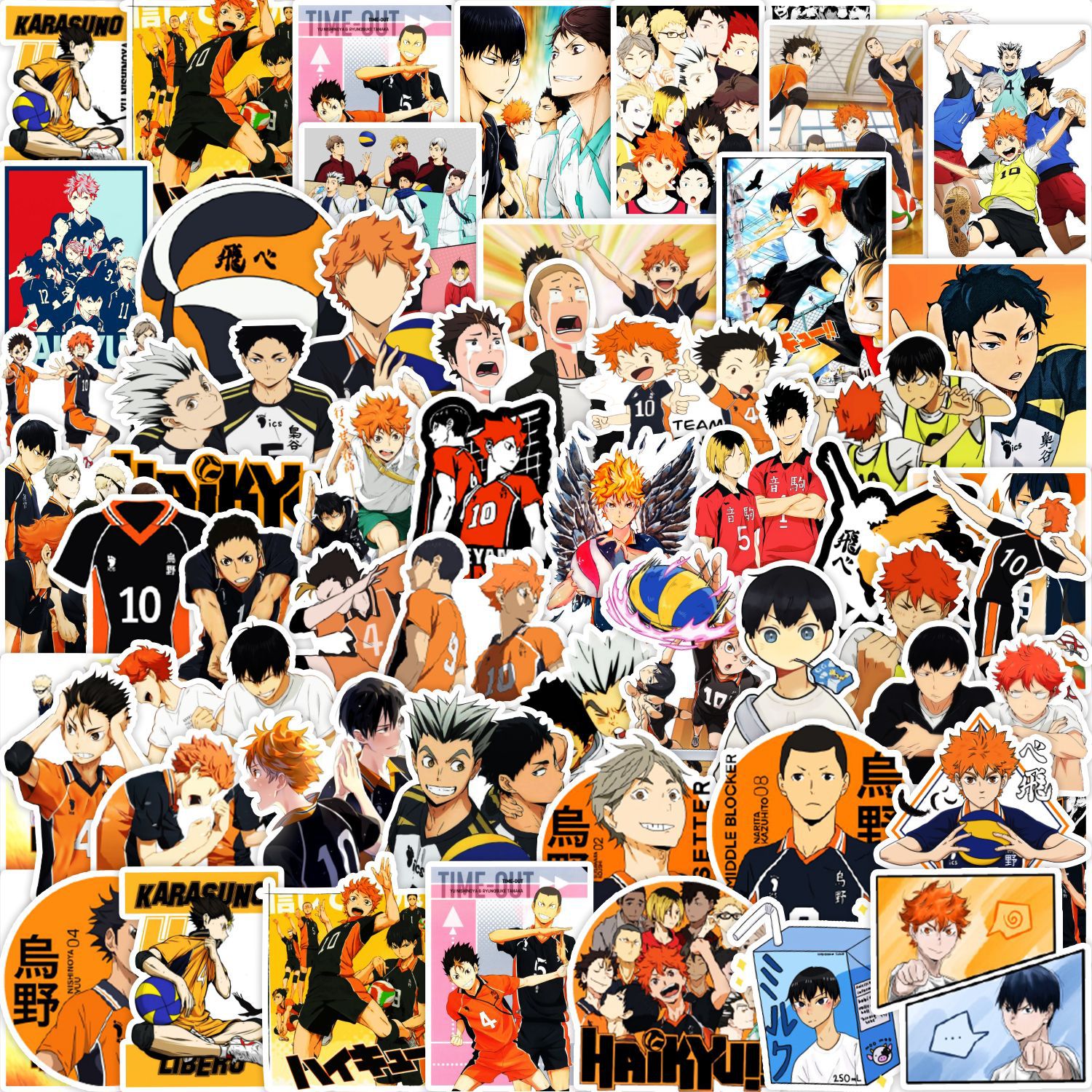 50 new volleyball juvenile graffiti stickers car mobile phone water Cup decoration stickers waterproof hand account stickers wholesale