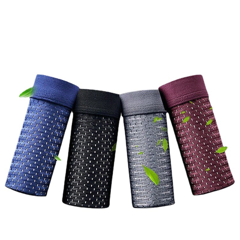 Traceless men's underwear waist breathable antibacterial skin-friendly cotton men's flat leg pants comfortable thin ice silk men's boxer pants wholesale