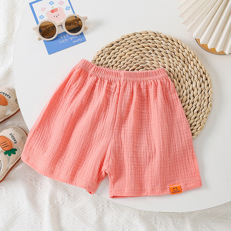 Picture of 24 summer children's shorts children's candy color cotton yarn loose casual sports shorts breathable five-point beach pants