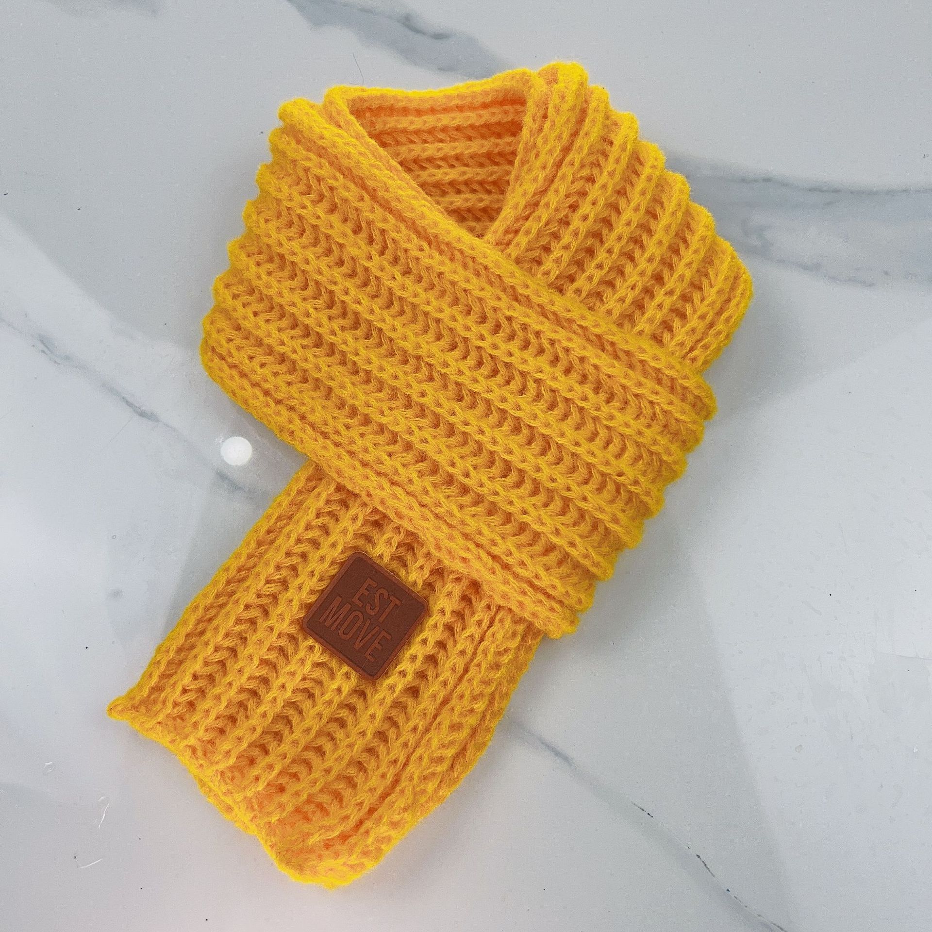 Picture of Ins K-Style Kidsren's Knitted Scarf Winter Pure Color Warm Wool Infants Boys and Girls Korean Baby Scarf Trendy