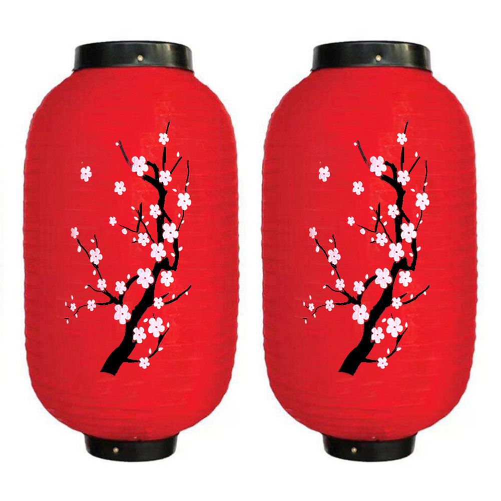 Picture of Japanese Style Lantern and Korean Style Folding Mid-Autumn Silk Cloth Lantern Chandelier Plum Blossom Ancient Style Sushi Dish Decoration