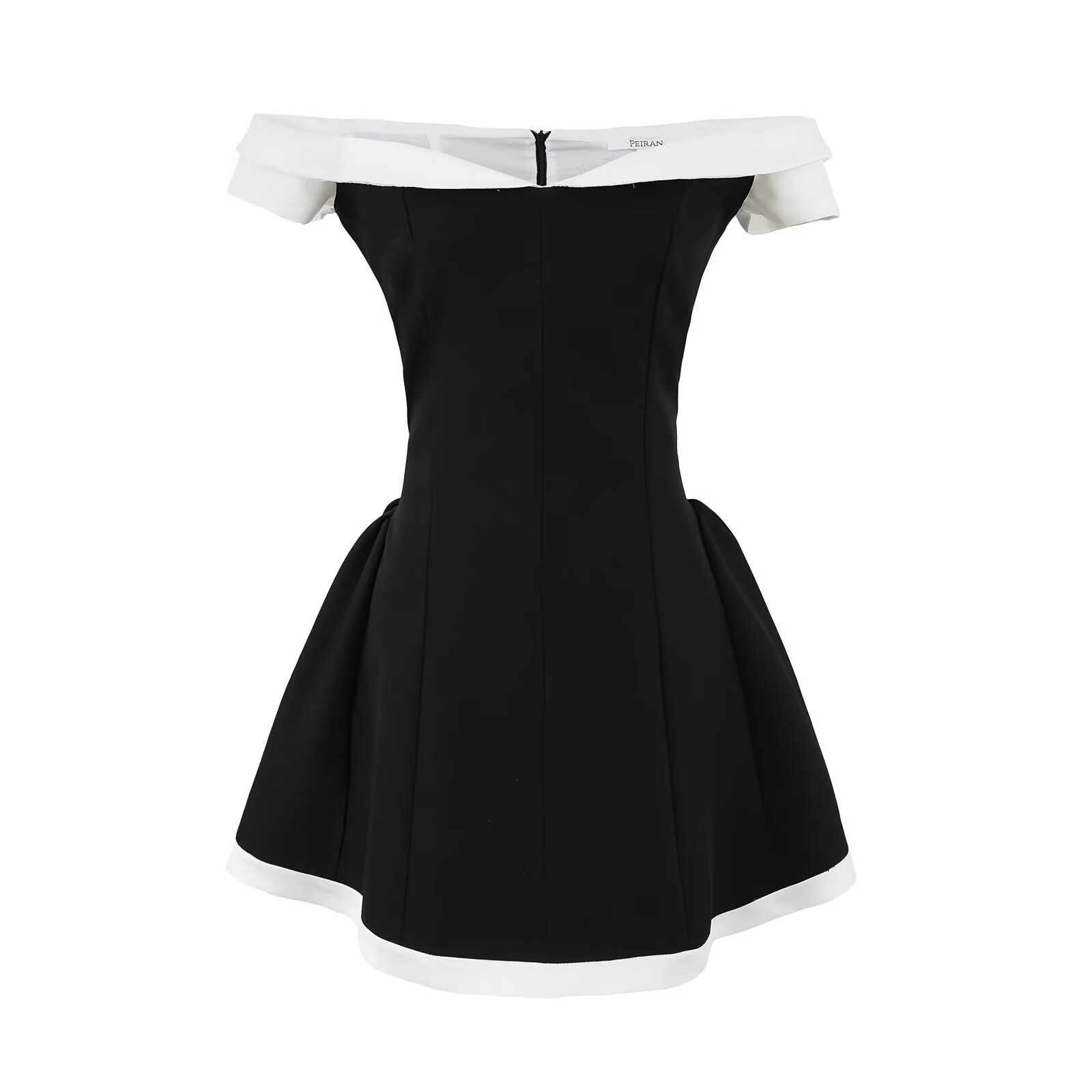 ZA cross-border women's clothing wholesale 2025 spring and summer new contrast color stitching word collar pure want tube chest slim dress