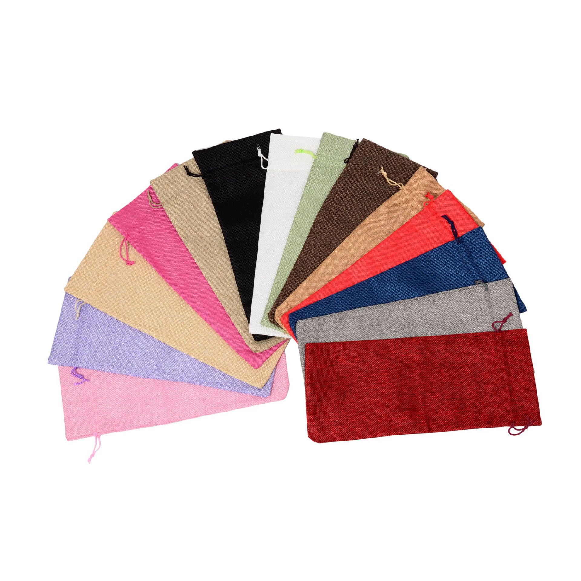 Picture of Burlap Red Wine Bags 12 Sets Burlap Wine Bag Tags Linen Red Wine Wine Packaging Drawstring Flap Pocket Pantss in Stock