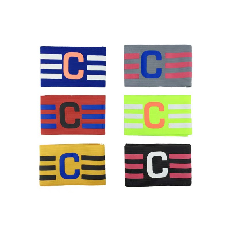Striped C armband manufacturers elastic retractable long-term goods football captain armband competition training captain C