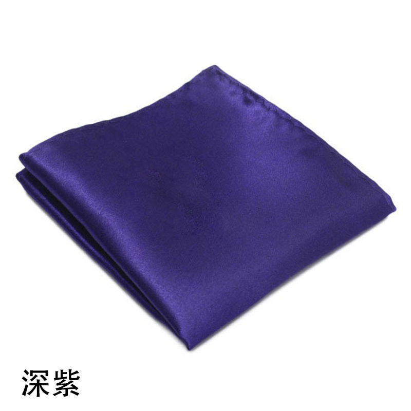 Picture of Solid color dress suit pocket towel men's small square wedding dress breast towel handkerchief black red blue green purple wholesale
