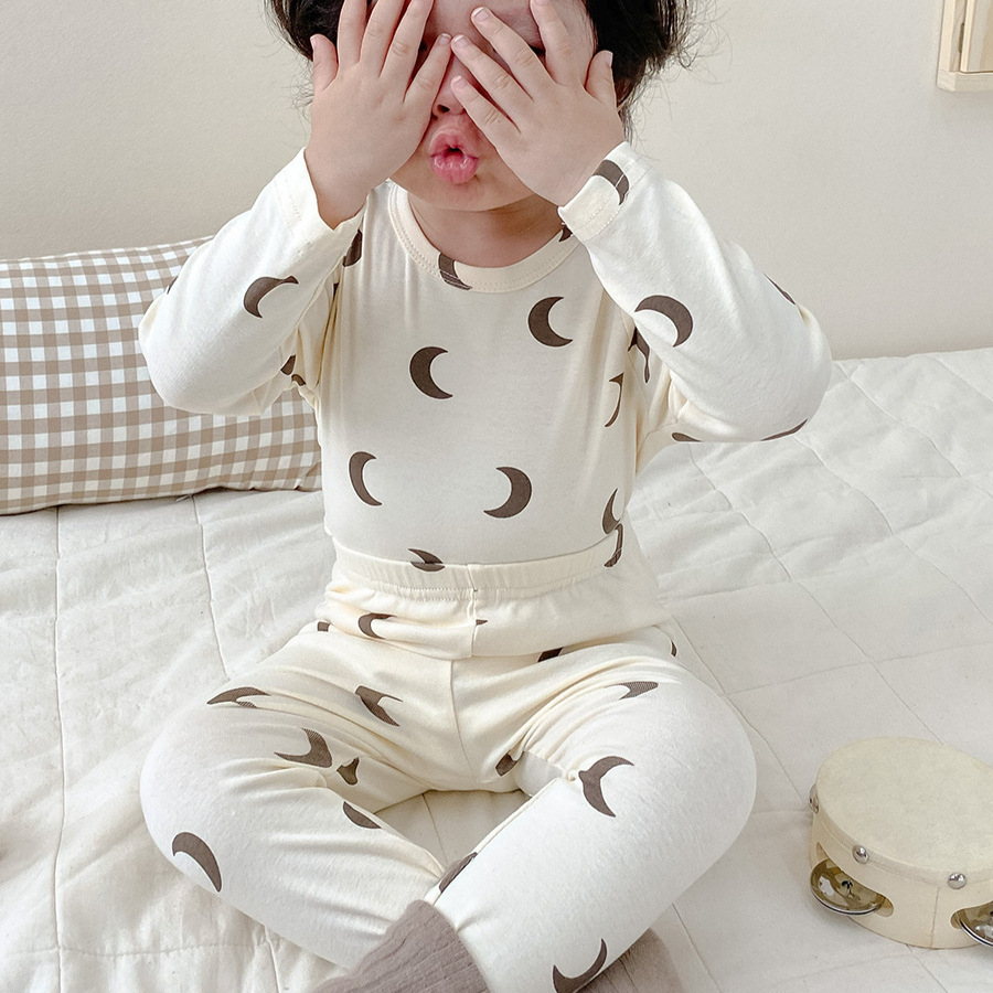 Picture of Spring and Autumn Children's Clothing Danish Children's Home Clothes suit Girls' Pajamas Pure Cotton Children's Autumn Clothes and Pants Men's Treasure Pajamas