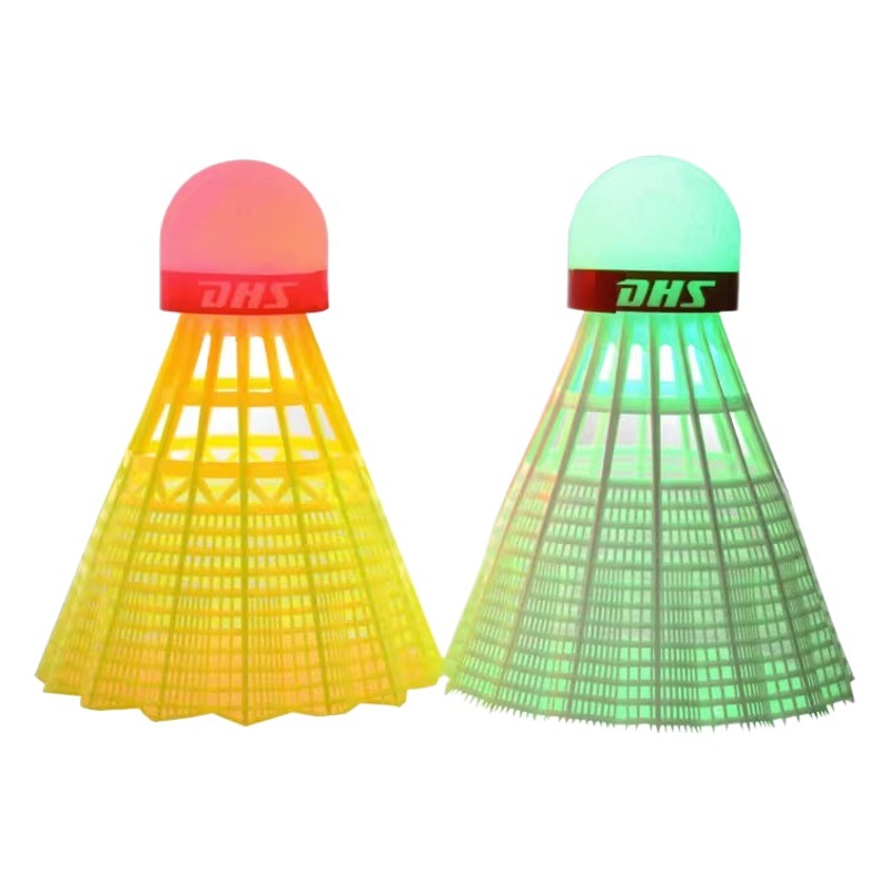 Red double happiness luminous plastic badminton outdoor night fluorescent shiny durable not easy to break luminous nylon badminton