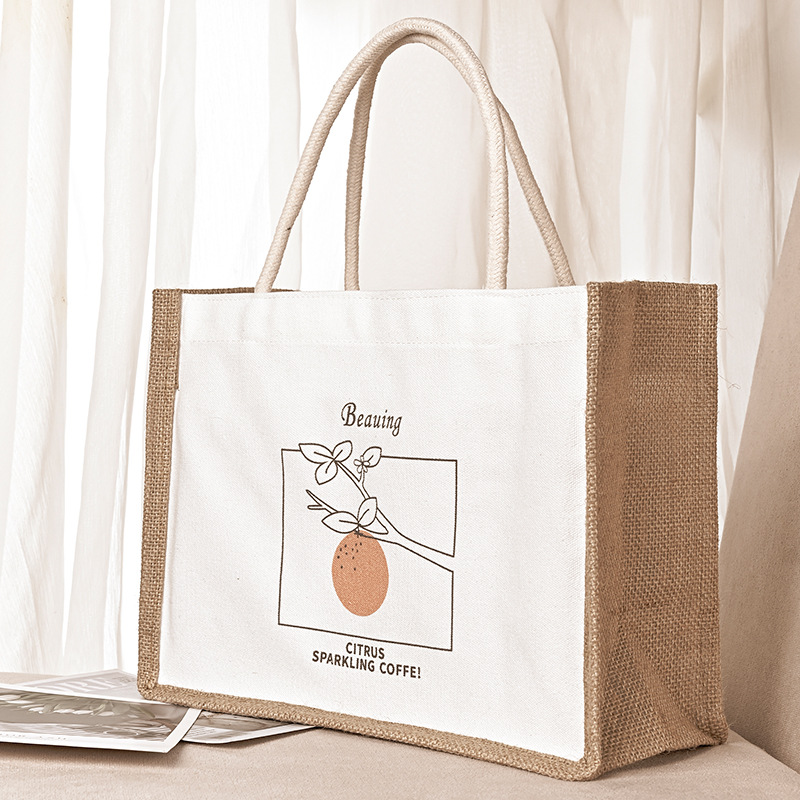 Canvas bag spot wholesale cotton and linen tote bag student shopping bag linen bag gift printed logo linen bag