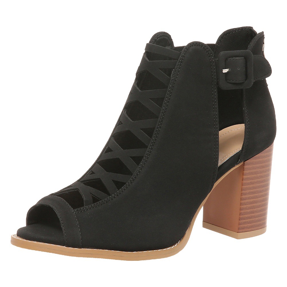 Juhiti Spot New European and American Fashion Large Size Thick Heel Women's Sandals Export Women's Round Toe Buckle High Heel Sandals for Women