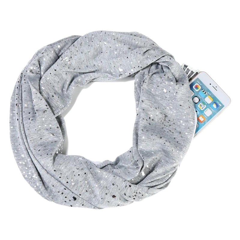 Sequin Versatile Pocket Neck Scarf, Scarf and Mask Combo, Student Commuting Anti-Freeze Face Plus Fleece Warm Neck Gaiter for Women