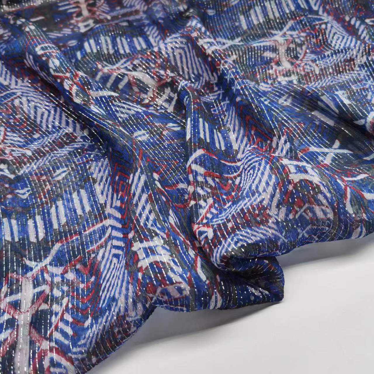Silver silk george, 8 mu misang, silk silk, smooth silk fabric, narrow fashion skirt, silk fabric