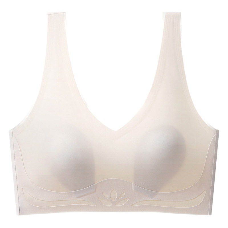 Summer Underwear Women's Mesh Ultra-thin Large Chest Small Seamless Beauty Vest Jelly Strip Rabbit Ears Anti-sagging Bra
