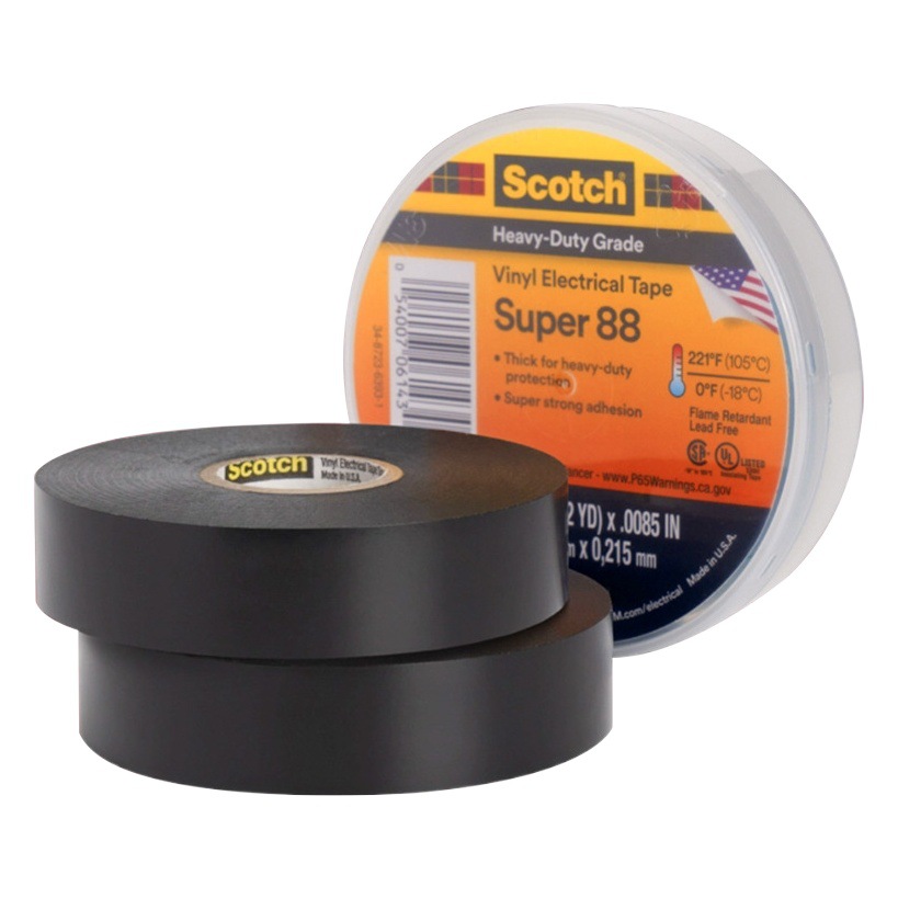 3m88 Electrical Tape Professional Grade PVC Electrical Insulation Tape High Temperature Resistant Flame Retardant UV Resistant Electrical Tape