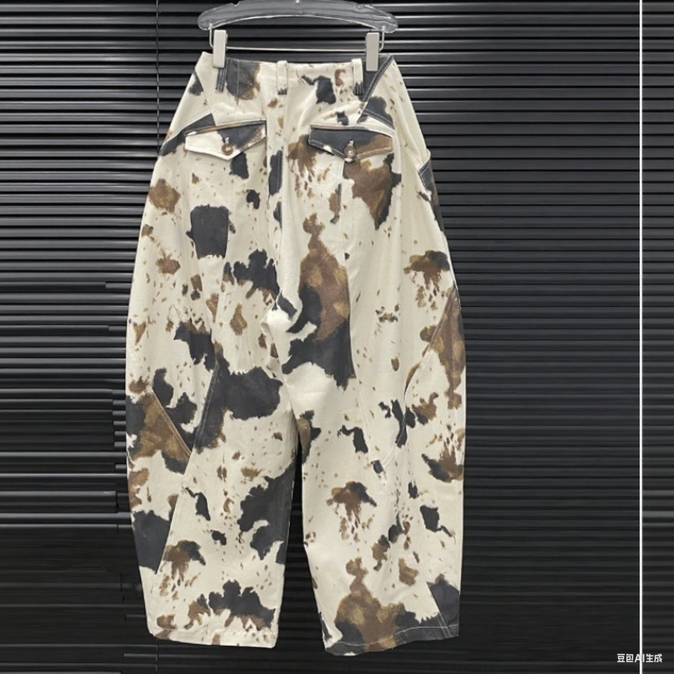 2025 New Women's Cow Print Casual Pants, Niche Design Vintage Lazy Fashionable Wide-Leg Long Pants