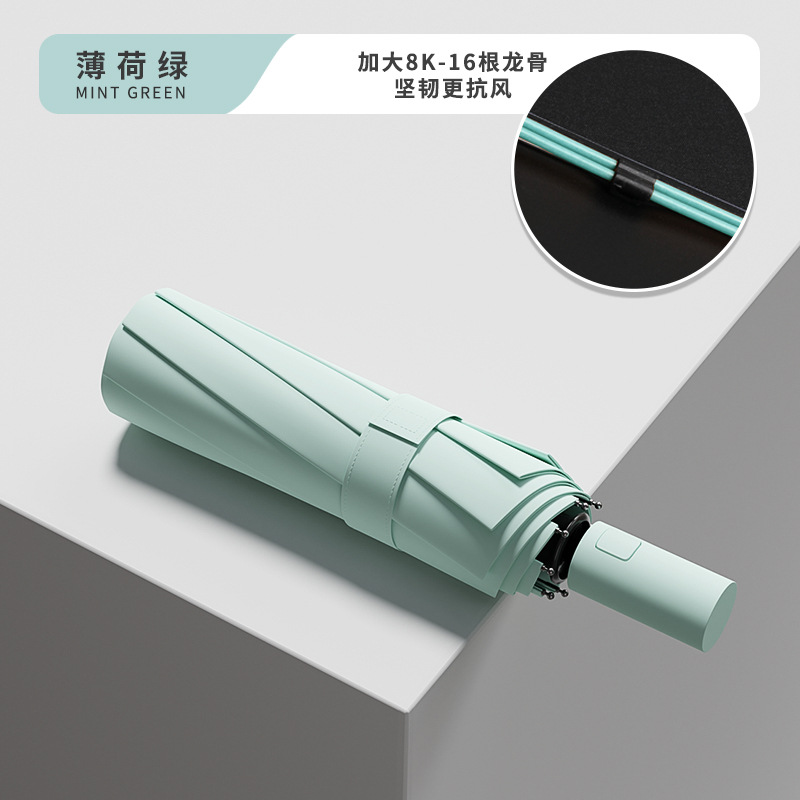 Picture of 60-Bone Fully Automatic Umbrella for Women, Rain or Shine, Large Reinforced Foldableing, Wind-Resistant, Men's Sunshade, Sun Protection, Uv Rays