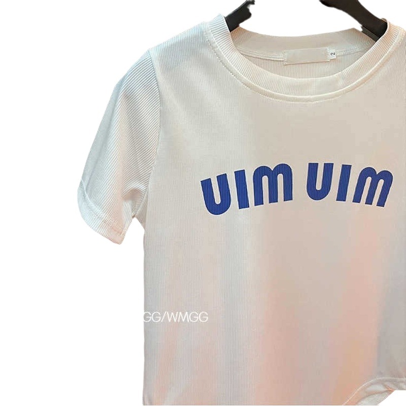 White Short-sleeved T-shirt Women's 2024 Summer New Korean-style Letter Printing Age-reducing All-match Slim-fit Short Trendy Shirt