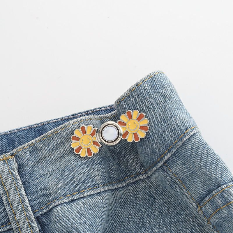 Picture of Chinese Knot Waist Buckle Pair Buckle Flat Bottom Removable Nail-free Seam-free Button Girl's Trouser Skirt Waist Size Change Artifact