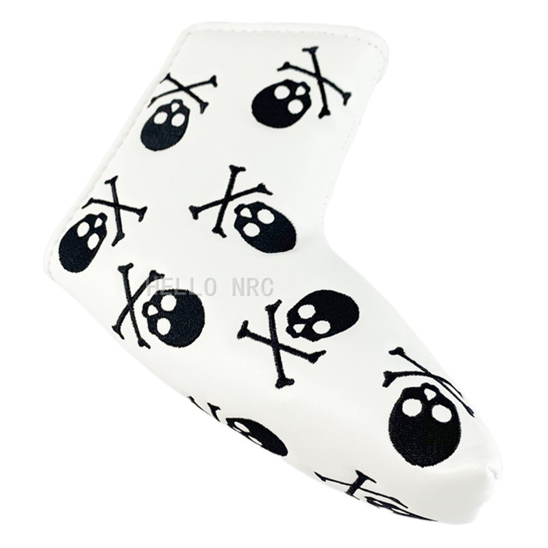 Factory Direct Sales Cross-Border E-Commerce Golf Club Protective Cover Putter Cover Skull Embroidery Wholesale Custom Printing