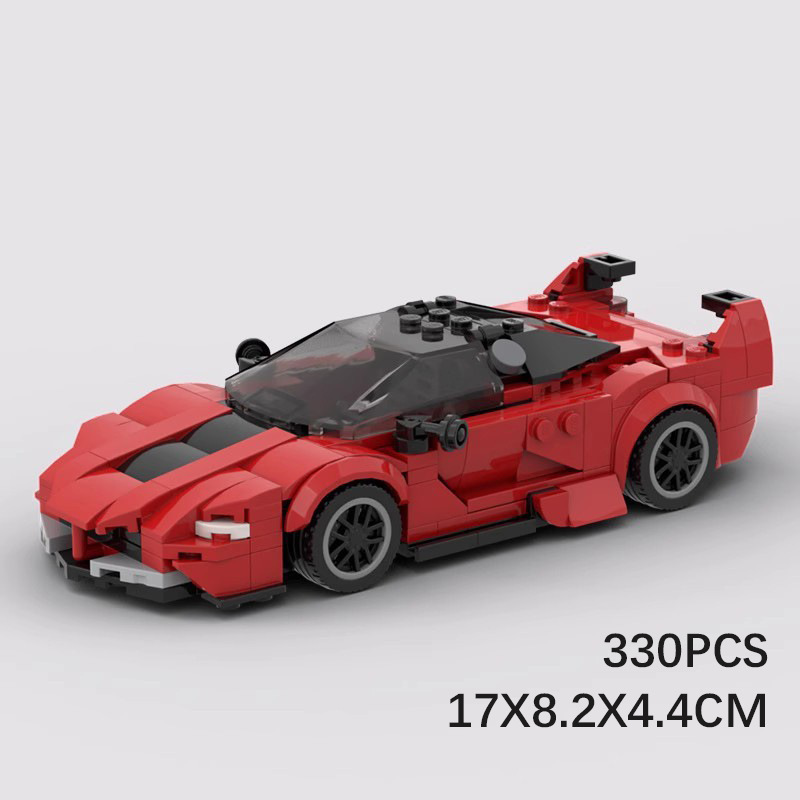 Picture of MOC blocks compatible with Lego 8-car Ferrari FXXK V2 super race car speed series Boys