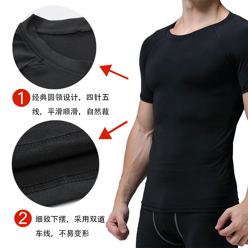 Picture of Summer Outdoor Basketball Running Training Tight Fitness Short-sleeved Quick-drying T-shirt Men's Quick-drying Top