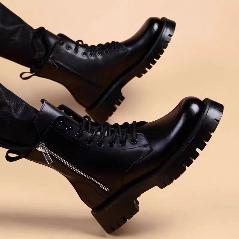 Soft Leather Martin Boots for Men 2025 Autumn New High-Top Shoes Work Boots Men's Trendy British Style Genuine Leather Men's Boots