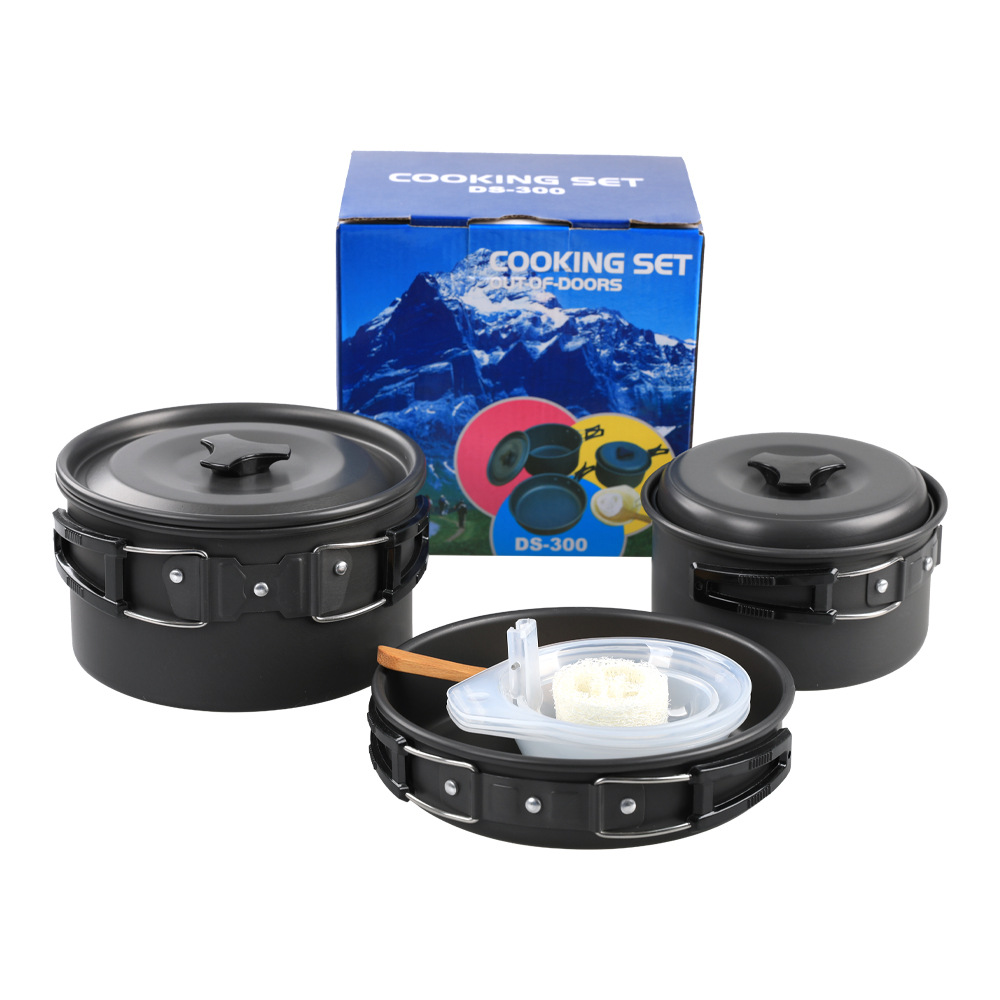 Picture of Outdoor portable camping pot set DS-300 pot set 2-3 people picnic barbecue tableware multi-functional pot set Wholesale
