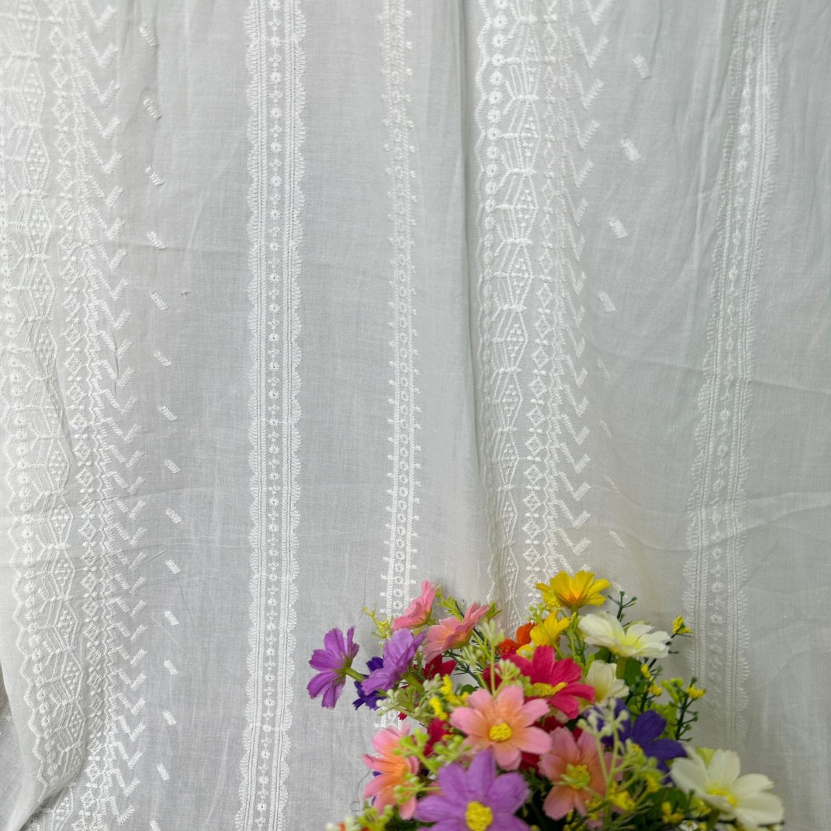 Cotton Embroidery 9088 Cotton Thread Embroidered Cotton Fabric Embroidered Hollow Embroidery Embroidered Cotton Fabric Summer Women's Fabric