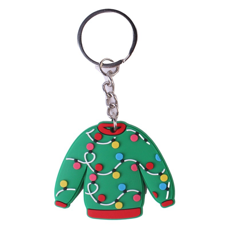 Christmas ugly sweater keychain bag pendant PVC accessories small gifts AliExpress Amazon hot wholesale