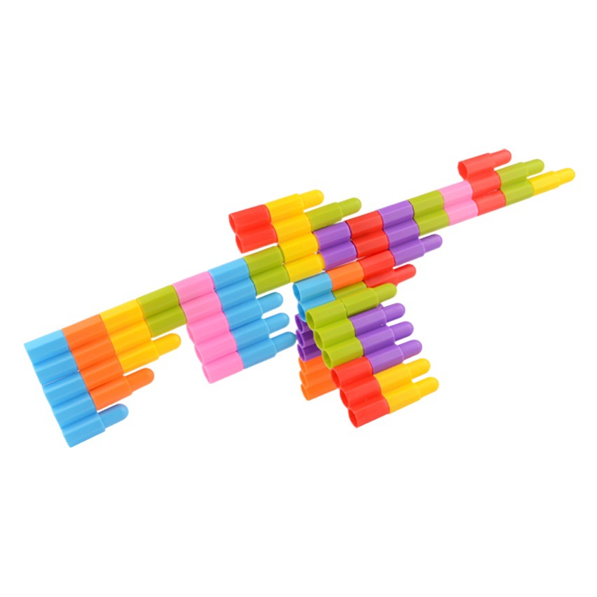 Children's Large Rocket Bullet Building Blocks Toy Puzzle Boys and Girls Baby Plastic Building Blocks Development Intelligence