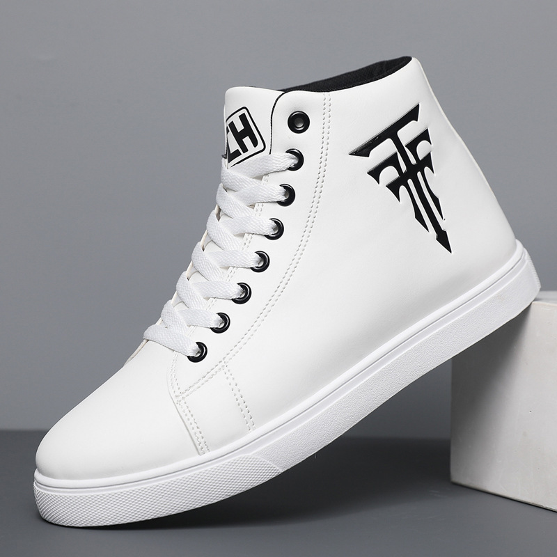 Cross-border high-top non-slip shoelace skateboard shoes, men's fashion comfortable casual shoes outdoor park walking holiday trip