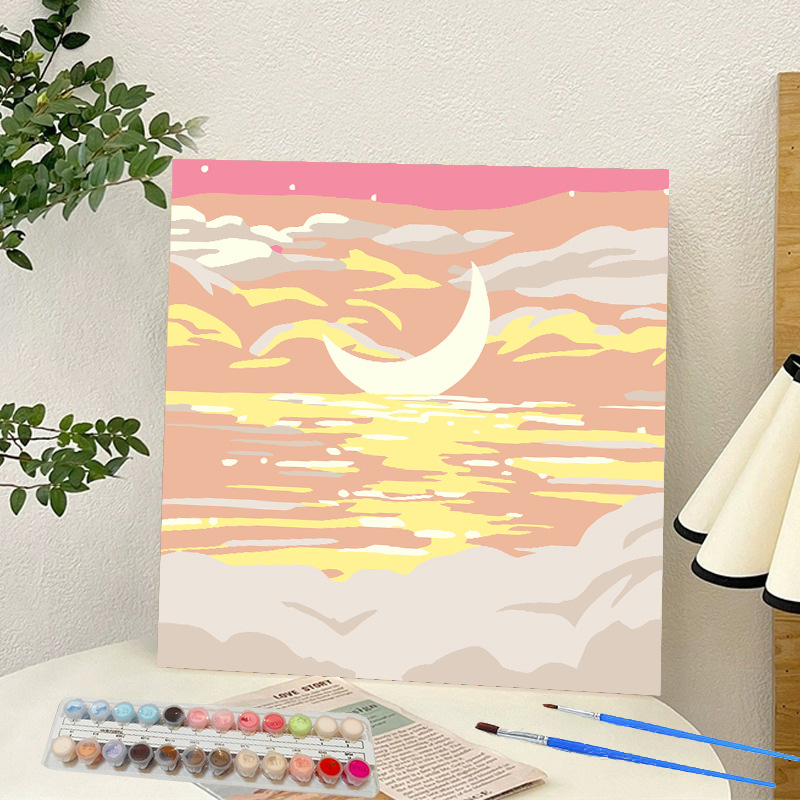 Picture of Digital oil painting landscape Dafen village hand-painted mathematical oil painting coloring painting oil painting flowers flower oil painting wholesale