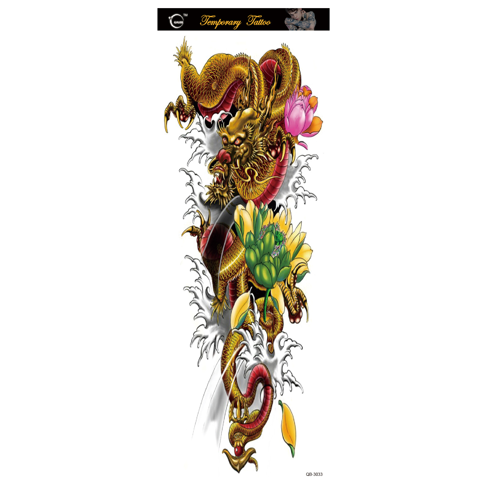 Picture of Large Flower Arm Tattoo Sticker Full Arm Waterproof Tattoo Temporary 400 Optional Full Arm Tattoo Sticker