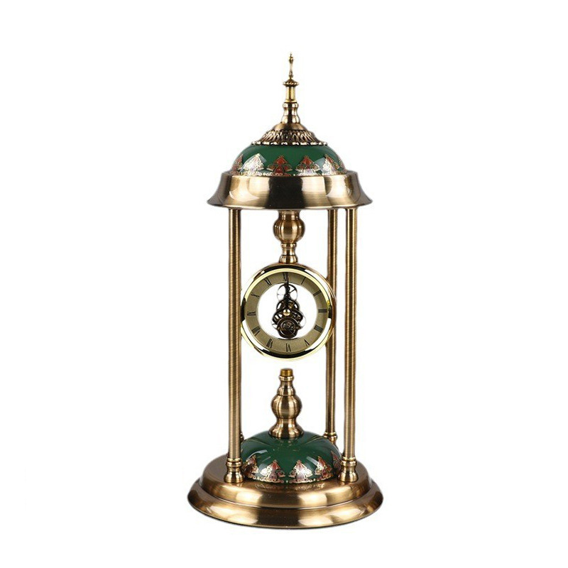 Picture of American Clock Table Clock Living Room Ornaments Thickeneded Luxury Retro Table Clock Bedroom Accessible Luxury Special Clock Desktop Ornaments