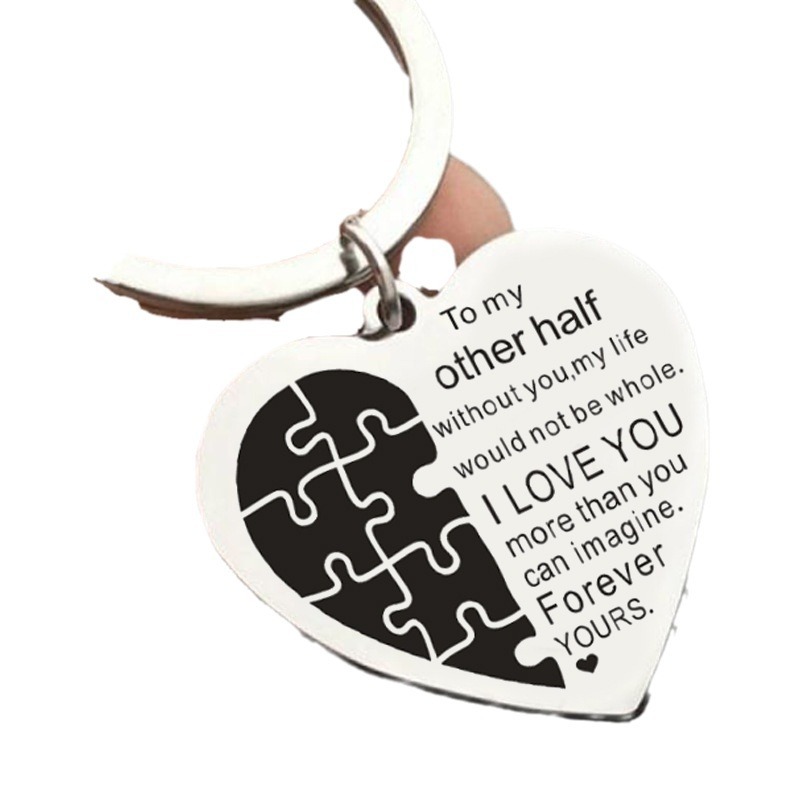 Picture of European and American hot sale To my other half without you. Mother's Day gift heart-shaped keychain
