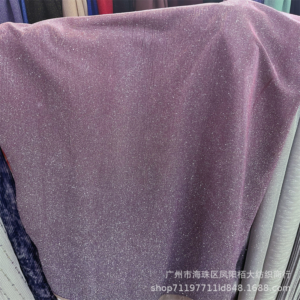 Picture of Wholesale Fabric Glitter Knitted Polyester Fabric Gradient Slide Silk Powering Dress Fabric Nightclub Prom dress