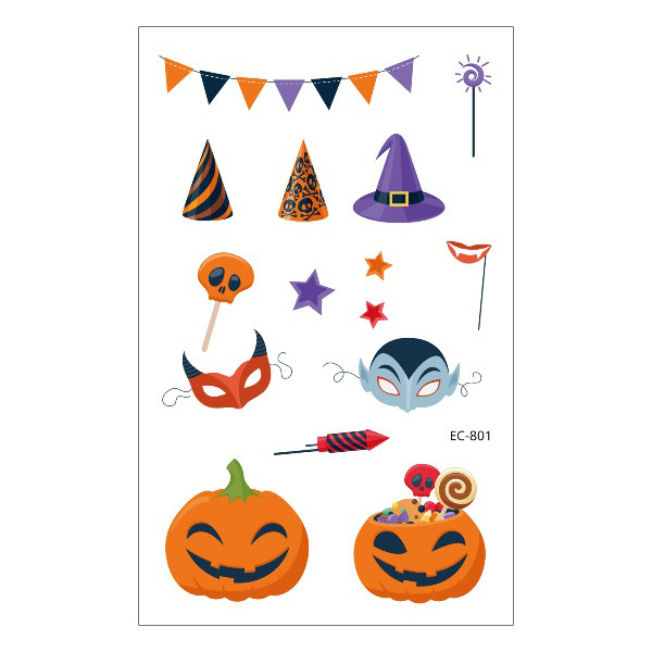 Picture of New Halloween Tattoo Sticker Funny Cartoon Fun Children Tattoo Sticker Disposable Tattoo Sticker Disposable