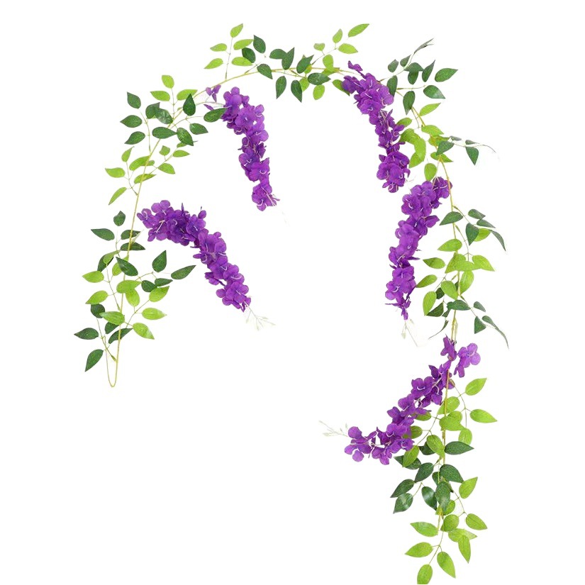 Picture of Simulation wisteria flower false Flower Vine decorative flower winding hanging flower plastic flower Vine string flower plant pipe shading flower
