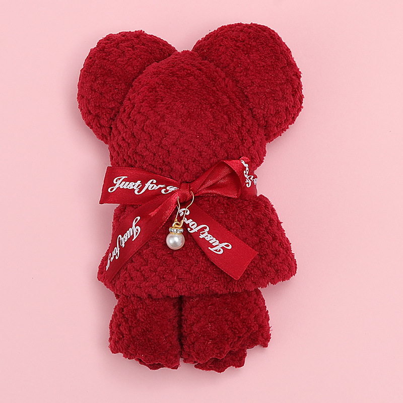 Picture of Bear Towel Accompanying Gift Wedding Gift Pineapple Pattern Wedding Gift Annual Meeting Wedding Shaped Towel Opening Ceremony