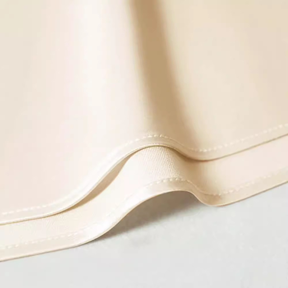 Imported Acetate Satin Silky Midi Skirt for Women, Champagne Color, Short Skirt, Mid-Length Skirt, Drapey Elastic Waist, Fishtail A-Line