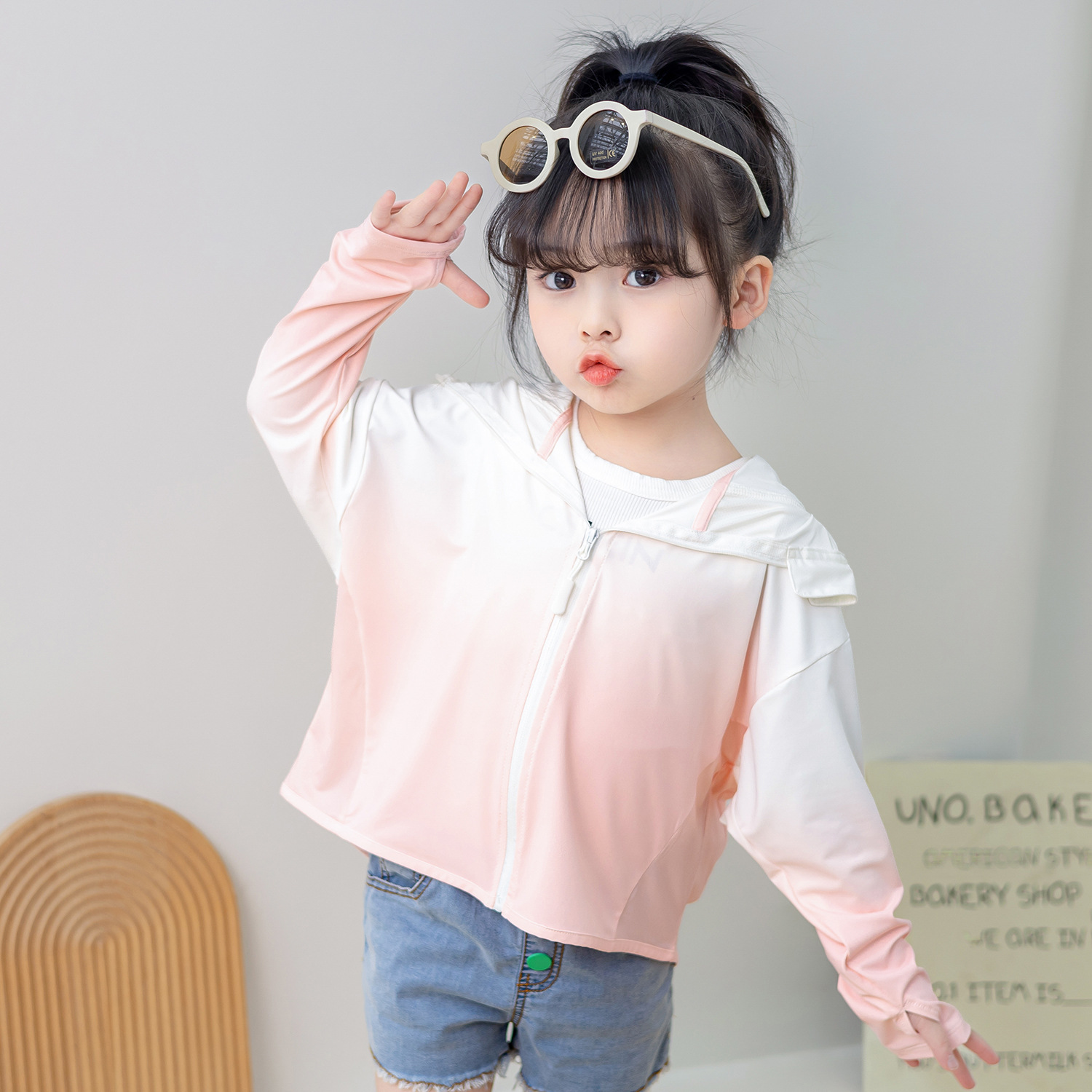 Picture of 2024 Summer Children's Sun Protection Clothing Cute Baby Sun Protection Coat Outdoor UV Protection Sun Protection Clothing for Boys and Girls