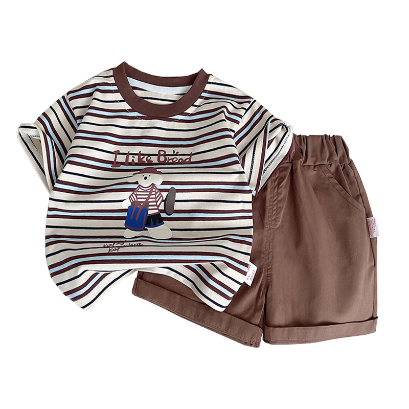 Picture of 2025 New Style Western Style Boy's POLO Shirt Children's Baby's Denim Two-piece Children's Wear Boy's Summer Short-sleeved suit