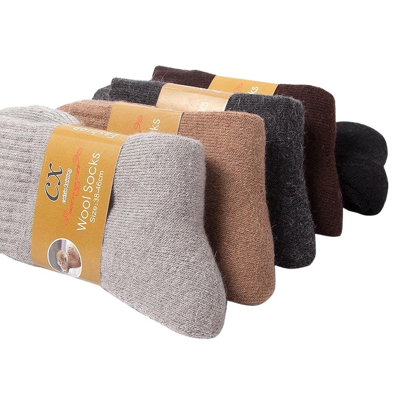 Three pairs of winter thick wool socks men's solid color wool socks terry socks wool thick men's warm socks